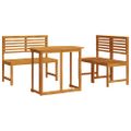 vidaXL Záhradný bistro set 3 ks Hnedá Pevné akáciové drevo