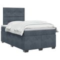 vidaXL Posteľ boxspring s matracom Tmavosivá 120 x 190 cm Zamat