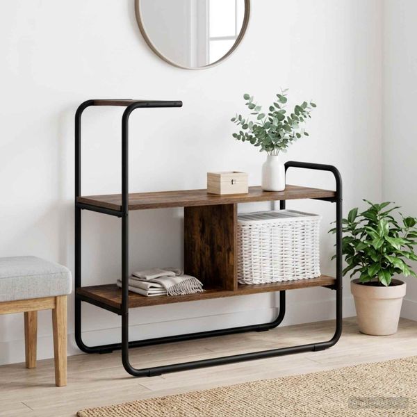 vidaXL Konzolový stôl Dymový dub 80 x 35 x 75 cm Kompozitné drevo