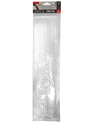Sťahovacie pásky TR CT-107 370x4,8mm, biele TRIXLINE, 100ks