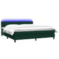 vidaXL Box Spring Posteľ s matracom a LED Tmavo zelená 200x210 cm Zamat