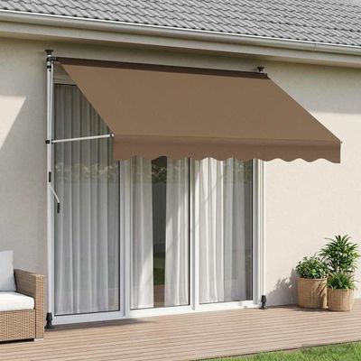 vidaXL Ručná skladacia markíza Sivohnedá 250 cm
