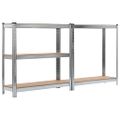 vidaXL Úložná polica strieborná 90x30x180 cm oceľ a MDF
