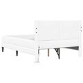 vidaXL Rám postele s LED pásikmi Biela 140 x 190 cm Umelá koža