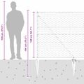 vidaXL Hexagonálny plot s stĺpom 50 x 1,4 m PVC potiahnutá oceľ Sivá