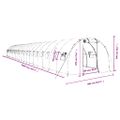 vidaXL Fóliovník s oceľovým rámom biely 60 m² 20x3x2 m