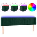 vidaXL Čelo postele s LED tmavozelené 183x16x78/88 cm zamat