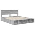 vidaXL Rám postele Sivý Sonoma 200 x 200 cm Kompozitné drevo