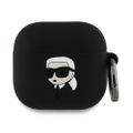 Karl Lagerfeld Kryt pre AirPods 4 Silikónová Karl Hlava 3D Čierna