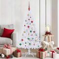 vidaXL Umelý vianočný stromček Biela 150 cm PVC a oceľ
