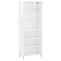 vidaXL Vysoká skrinka lesklá biela 69,5x32,5x180 cm kompozitné drevo