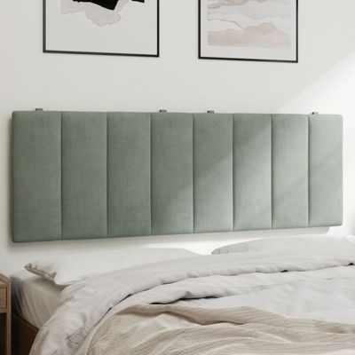 vidaXL Vankúš na čelo postele Hanko svetlosivý 137 cm zamat