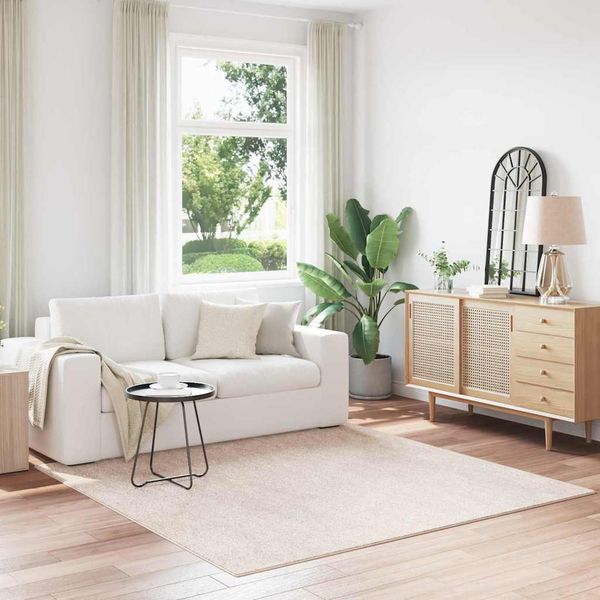 vidaXL Protišmykový Shaggy Koberec Krémová 200 x 200 cm PP