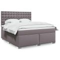 vidaXL Boxspring posteľ s matracom sivá 180x200 cm umelá koža