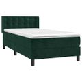 vidaXL Posteľný rám boxsping s matracom tmavozelený 100x200 cm zamat