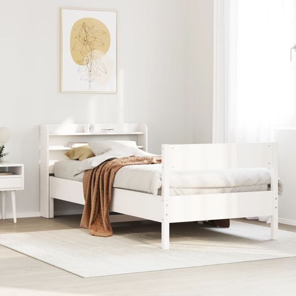 vidaXL Posteľ bez matraca biela 75x190 cm masívna borovica