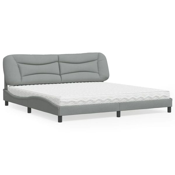 vidaXL Posteľ s matracom Hvar bledosivá 200x200 cm látka