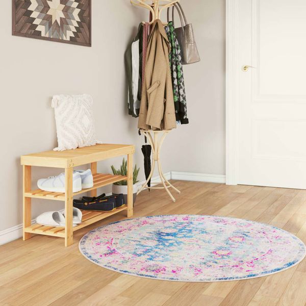 vidaXL Koberec prateľný viacfarebný Ø 120 cm
