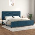 vidaXL Rám postele bez matraca tmavomodrý 200x200 cm zamat