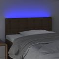 vidaXL Čelo postele s LED tmavohendé 90x5x78/88 cm látka