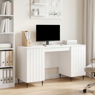 vidaXL Stôl Biela s vysokým leskom 142,5 x 50 x 75 cm Kompozitné drevo