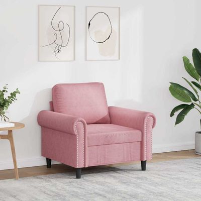 vidaXL Kreslo ružové 60 cm zamat