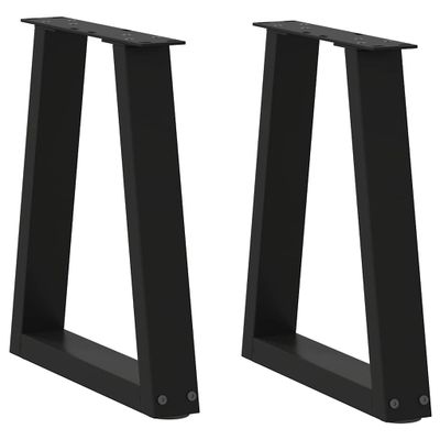 vidaXL Nohy konferenčného stolíka v tvare V, 2 ks, čierne, 28 x (42-43,3) cm, oceľové