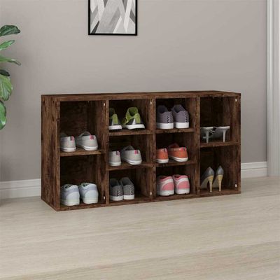 vidaXL Lavica na topánky dymový dub 103x30x55 cm spracované drevo