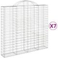 vidaXL Oblúkové gabionové koše 7ks 200x50x180/200cm pozinkované železo