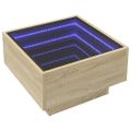 vidaXL Konferenčný stolík s LED dub sonoma 50x50x30 cm kompozit. drevo