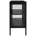 vidaXL Komoda čierna 105x35x70 cm oceľ a sklo