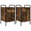 vidaXL Nočný stolík 2 ks Dymový dub 35 x 36,5 x 61 cm Kompozitné drevo