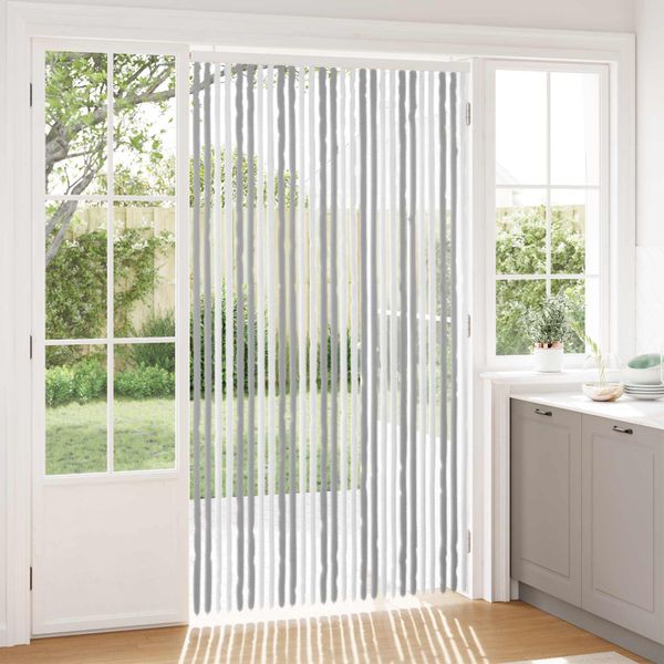 vidaXL Záves proti hmyzu z chenille Šedý a biely 118 x 220 cm 100% PP