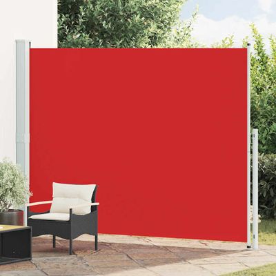 vidaXL Zaťahovacia bočná markíza na terasu 220x300 cm červená
