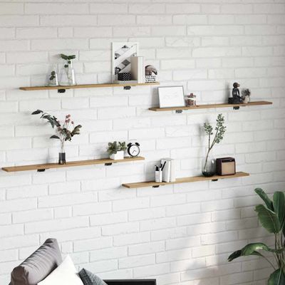 vidaXL Polica na knihy 4 pcs Hnedá 100 x 10 x 1,5 cm Kompozitné drevo