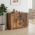 vidaXL Servírovacia skriňa Staré drevo 89 x 34,5 x 57 cm