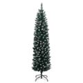 vidaXL Umelý úzky vianočný stromček s 300 LED 180 cm