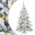 vidaXL Umelý Sklápací Vianočný Stromček Biela 180 cm PVC a oceľ