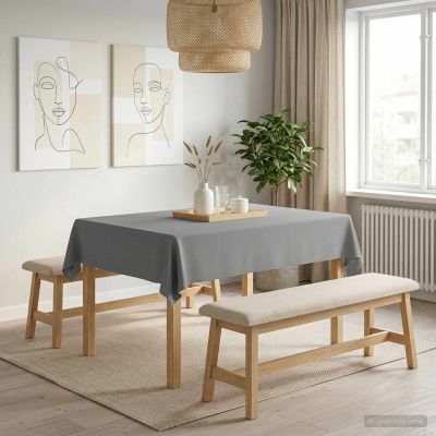 vidaXL Uterák na stôl Obdĺžnikový Svetlosivá 140 x 160 cm Polyester