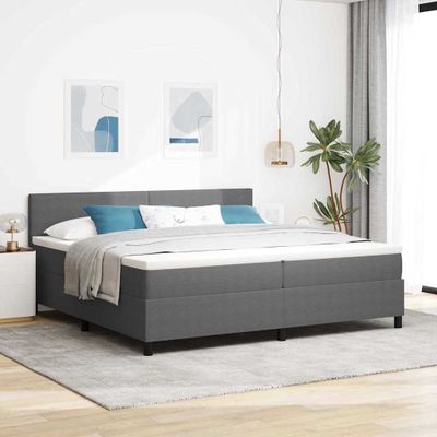 vidaXL Posteľ s pružinovým rámom Svetlo šedá a biela 200 x 200 cm