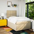 vidaXL Boxspring posteľ s matracom krémová 120x190 cm látka