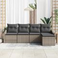 vidaXL Sada pohoviek 5 ks Sivá polyratan