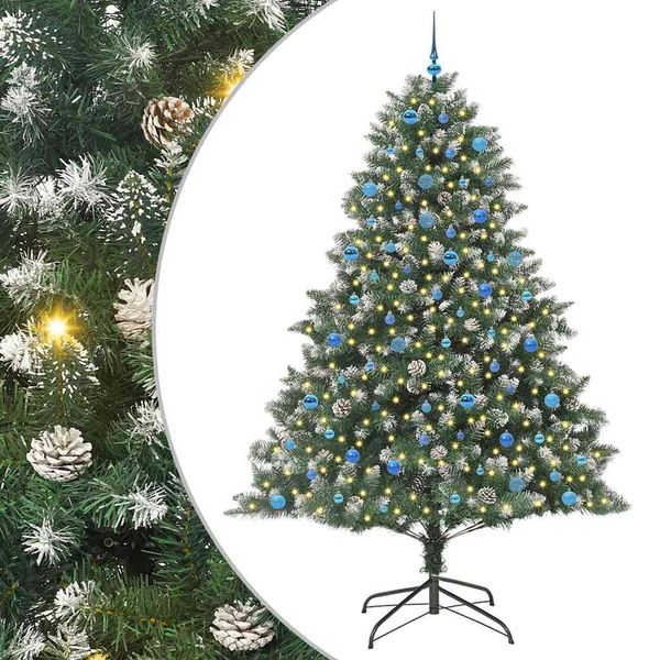 vidaXL Umelý vianočný stromček Zelená 240 cm PVC, plast a oceľ
