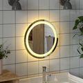 vidaXL Zrkadlo do kúpeľne s LED Priehľadná Ø 40 cm tvrdené sklo