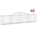 vidaXL Oblúkový gabionový kôš 6 ks 300x30x60/80 cm pozinkované železo