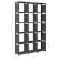 vidaXL Polica s dizajnom 15 kociek sivá 103x30x175,5 cm látka