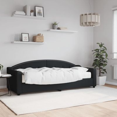 vidaXL Denná posteľ s matracom čierna 80x200 cm látka