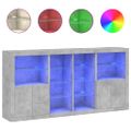 vidaXL Komoda s LED svetlami betónovo-sivá 202x37x100 cm