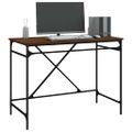 vidaXL Stôl hnedý dub 100x50x75 cm spracované drevo a železo