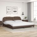 vidaXL Posteľ Viana s matracom hnedá 200x200 cm umelá koža